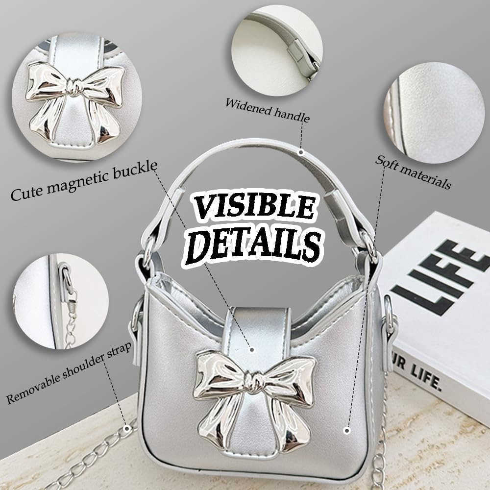 Mini Crossbody Purse Bow Magnetic Handbag Shoulder Bag Great Gift Idea for Little girls M250910
