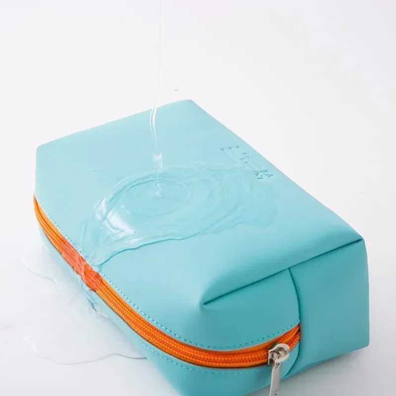 Women Travel Cosmetic Bag Waterproof Pu Cute Candy Colors Woman Makeup Bags Portable Toiletry Storage Bag Organizer BoxXJ250910