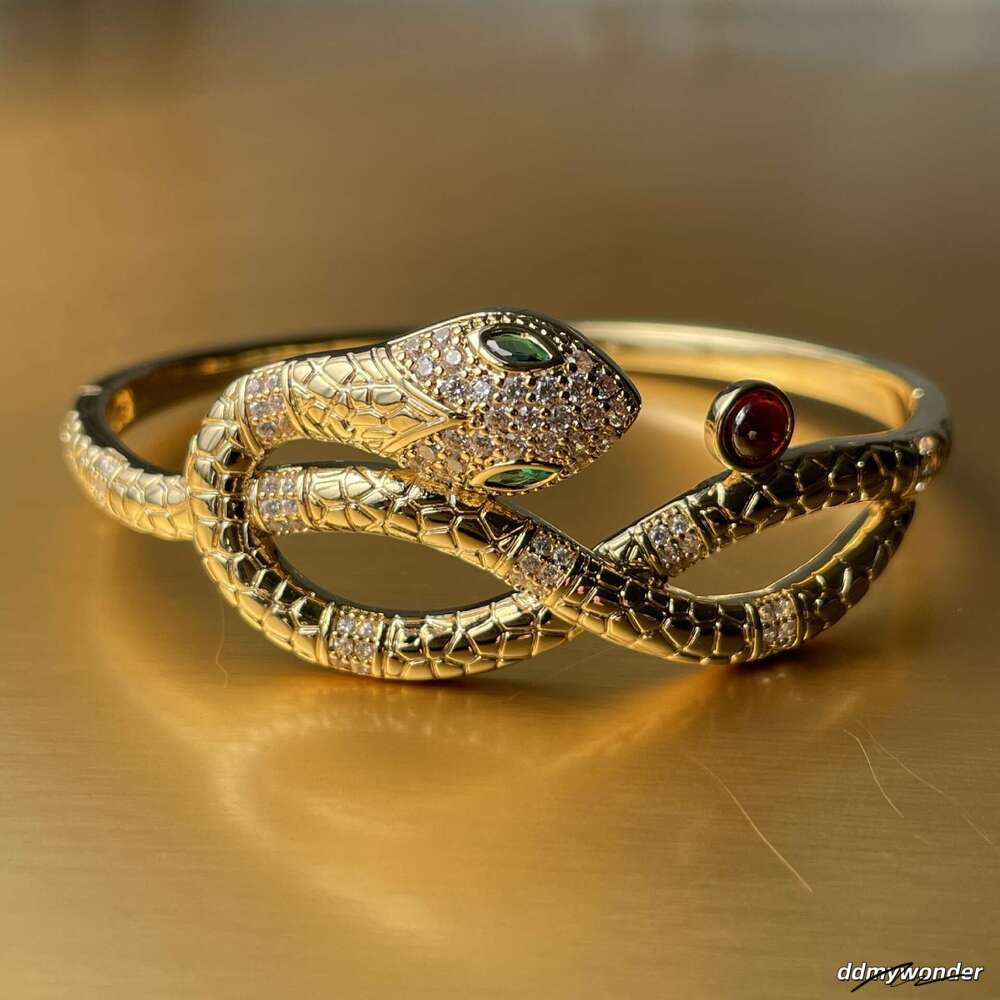 Multi-Layer Multi-Circle Inlaid Zircon Personality Fashion Jewelry Snake Pattern Interwoven Dia Wrap Bracelet ddmywonder ddmywonder ddmywonder
