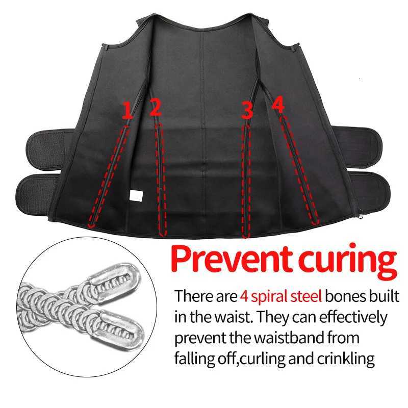 Men Waist Sauna Vest Fitness Corset Abdomen Slimming Body Shaper Belly Reducing Shapewear Burn Fat Shirt Trimmer Belt W250910