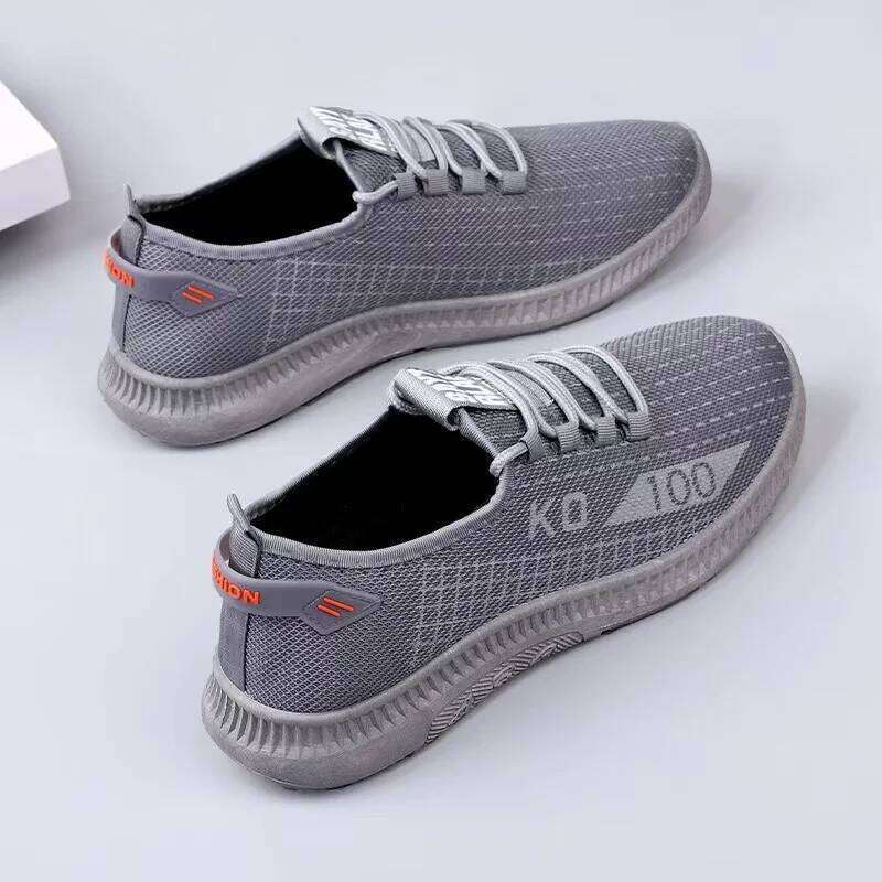 Soft soled summer mesh shoes, breathable mesh shoes, anti slip and wear-resistant, casual low cut men's shoes, sports shoes