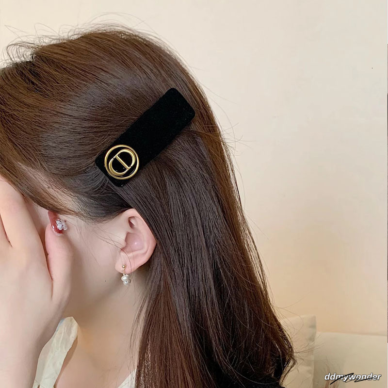 Elegant Socialite High-End Black Side Bang Veet Accessory For Women Autumn Winter Little Style Hair BB Clip 250710 ddmywonder ddmywonder ddmywonder dd
