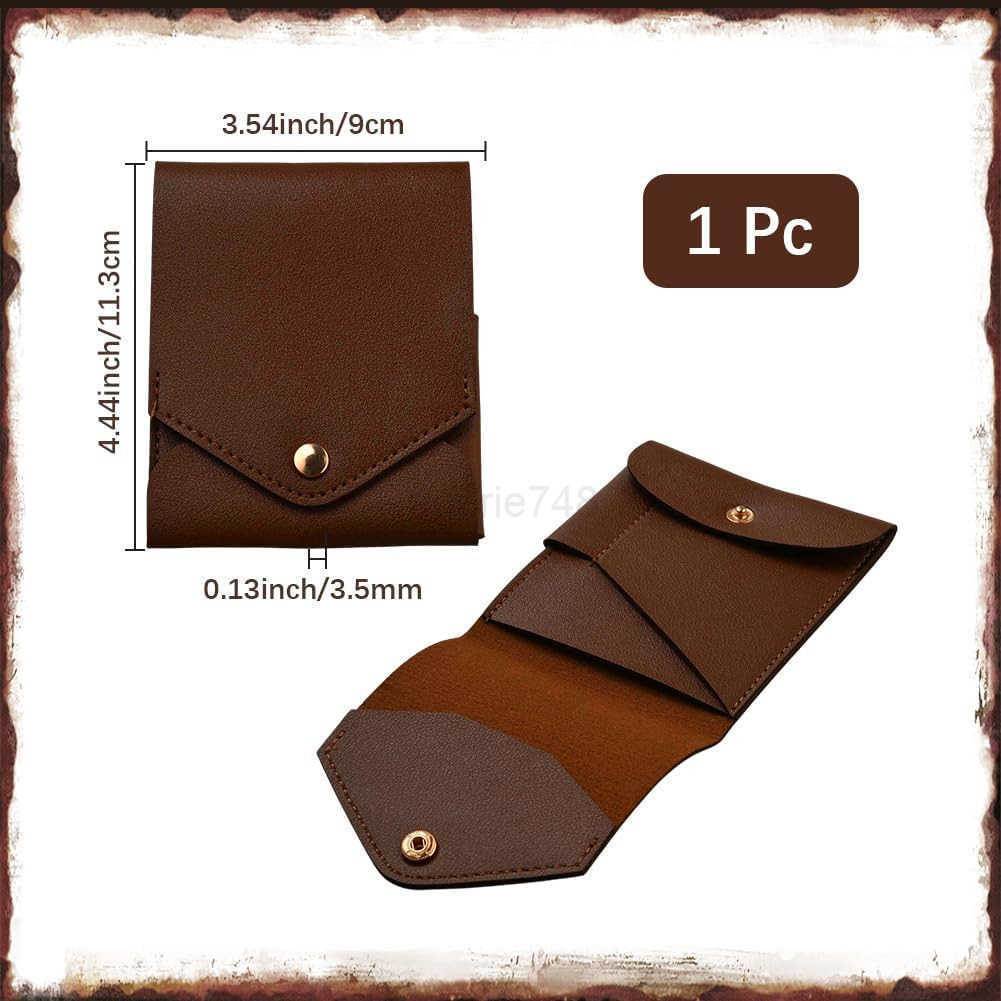 Compact Wallet Handmade Faux Leather Banknote Storage with Pen Slot Brown Slim Minimalist Bifold Card Holder for Men Daily Commuting Business TravZ250