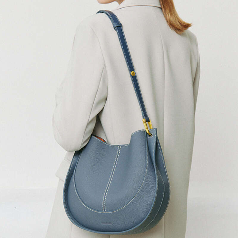 New Top Layer Cowhide Crossbody Niche Light Luxury Design Single Shoulder Saddle Genuine Leather Women's Bag