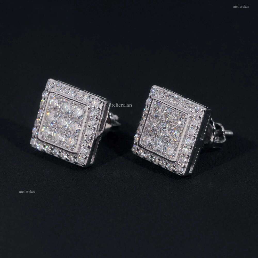 Hight Quality New Arrival Pass Tester GRA VVS Lab Dia Fully Iced Out Sier Jewelry Moissanite Stud Earrings
