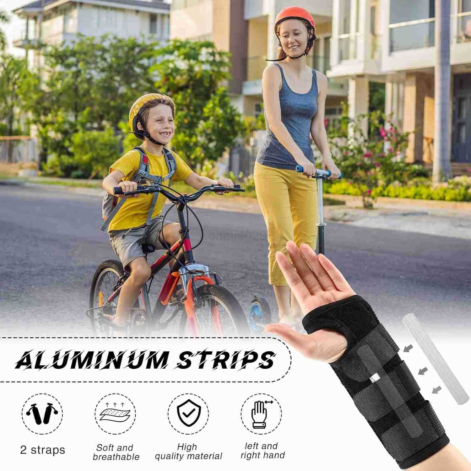 2 Pcs Wrist Brace for Kids Youth Carpal Tunnel Black Splints Wrist Brace Night Support with Adjustable Compression Straps for Children Sports Sleep Ag