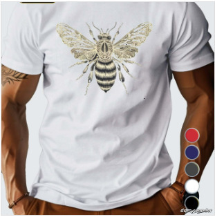 Fashion Luxurious Bee Lace Wings Men's T-Shirt Version Ddmy