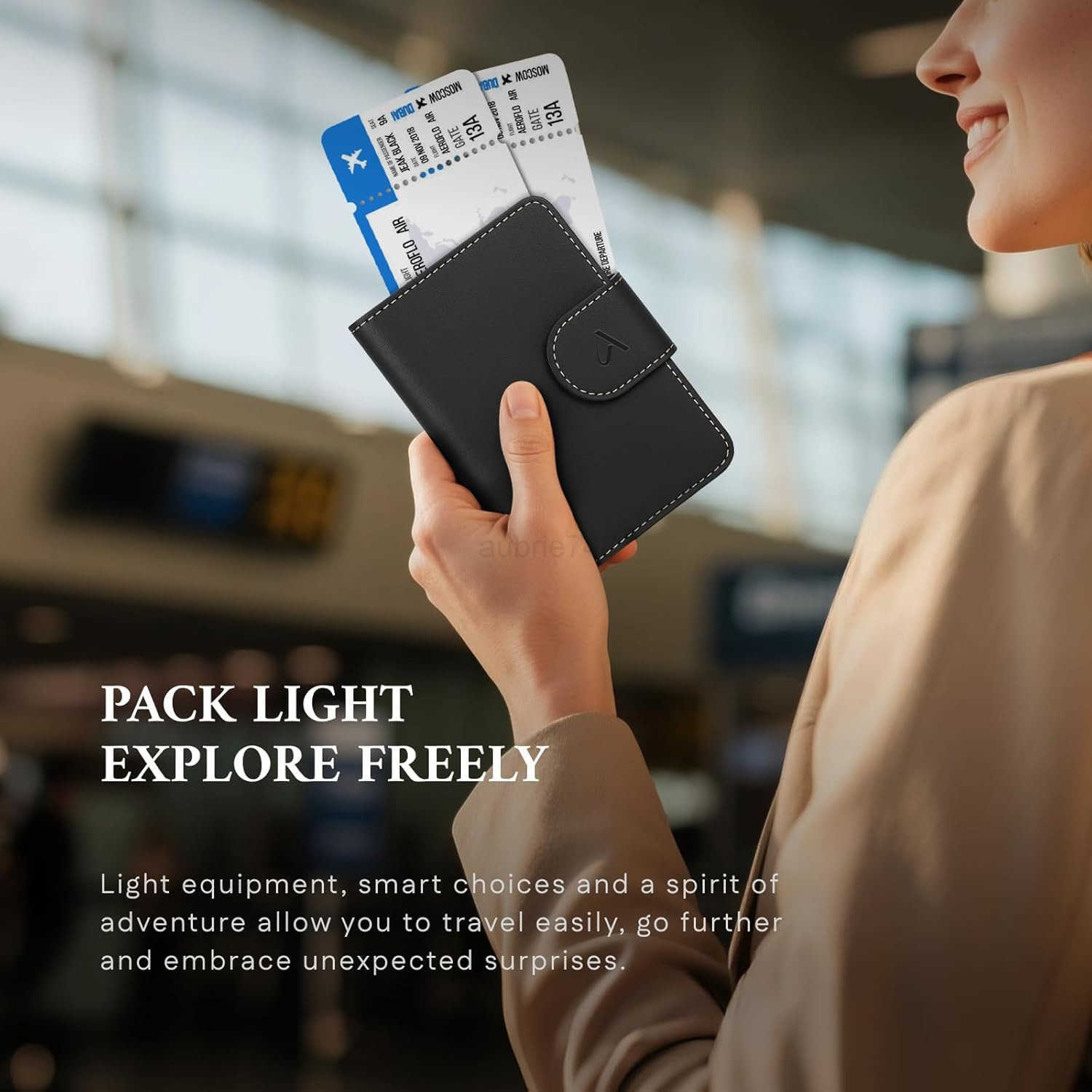 Passport Holder for Travel Genuine Leather Passport Holder with AirTag Hidden Pocket Rfid Blocking Passport Cover Travel Wallet for Women Men Airport 