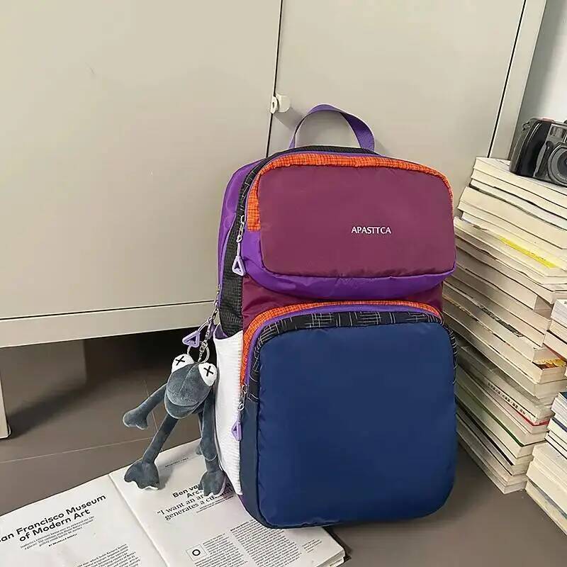 New Outdoor Travel Backpack Fashion Eco-friendly Patchwork Color-blocking Versatile Ultra-light Dopamine Shoulder Bags high-quality