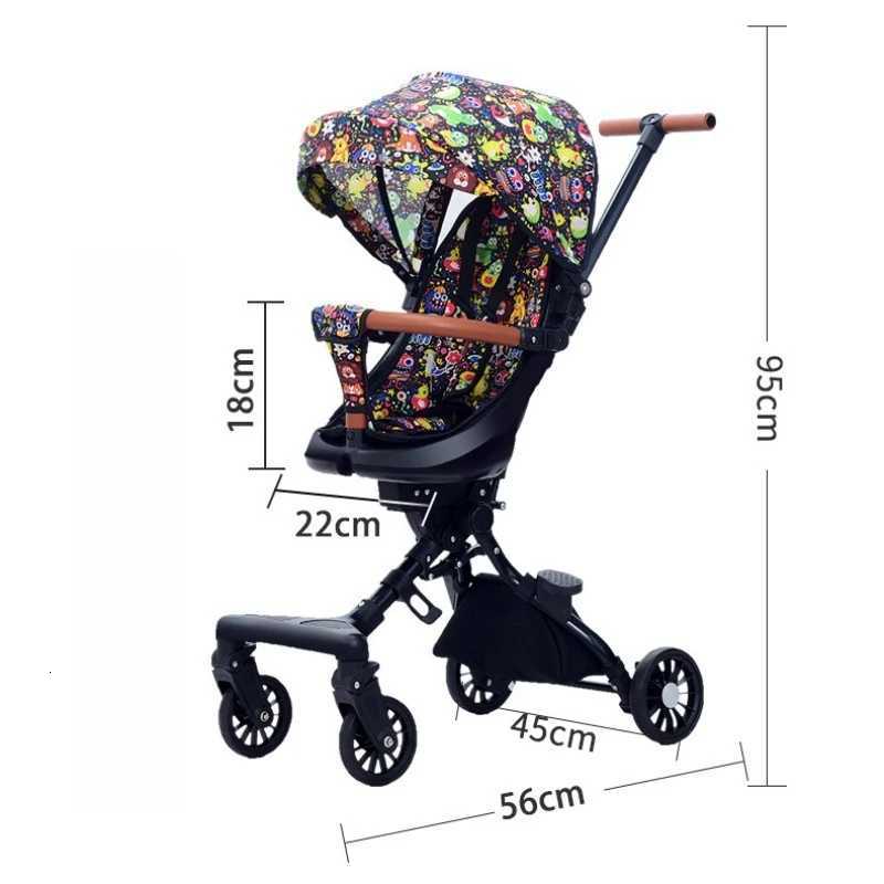 Red Panda Trolley Ultra Lightweight Foldable Stroller It Can Sit in Two Directions with High Views and Colorful Lights W250910