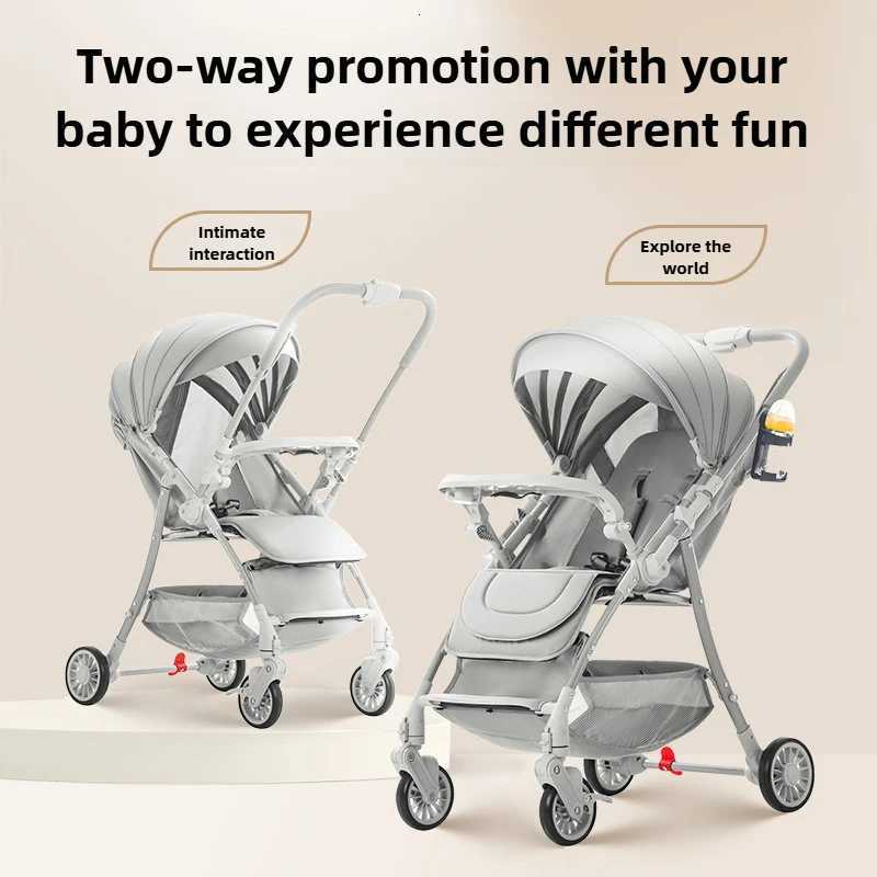 Newly Upgraded Stroller with High View Twoway Push Trolley That Can Sit and Lie Down Shock Absorption and Portable W250910