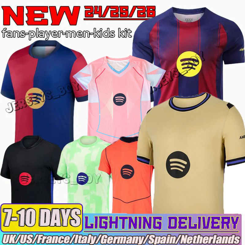 25 26 camiseta barcelone LAMINE RASHFORD Soccer Jerseys PEDRI GAVI LEWANDOWSKI R.Araujo JONG GAVI KOUNDE Soccer Wear shirt men kit kids