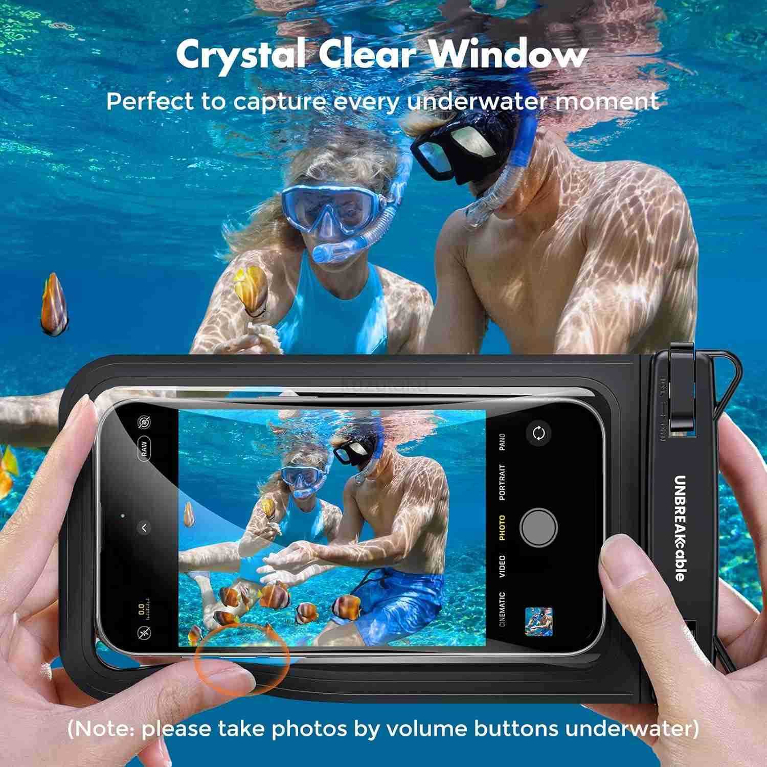 IPX8 Waterproof Phone Pouch 2Pack Double Space Waterproof Phone Case for iPhone 15 16 Pro Max up to 7 Cellphone Dry Bag with Lanyard for Vacation Beac