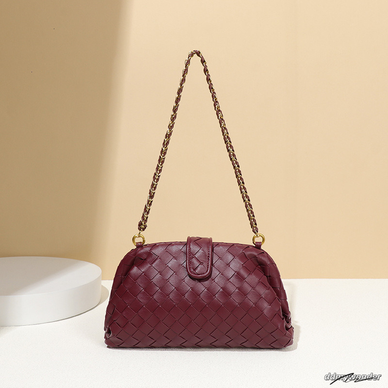 Fashionable And Minimalist New For Bags Designer Handbags Hand Woven Gold Chain Single Shoulder Armpit Cloud Clip Bag ddmywonder ddmywonder ddmywonder