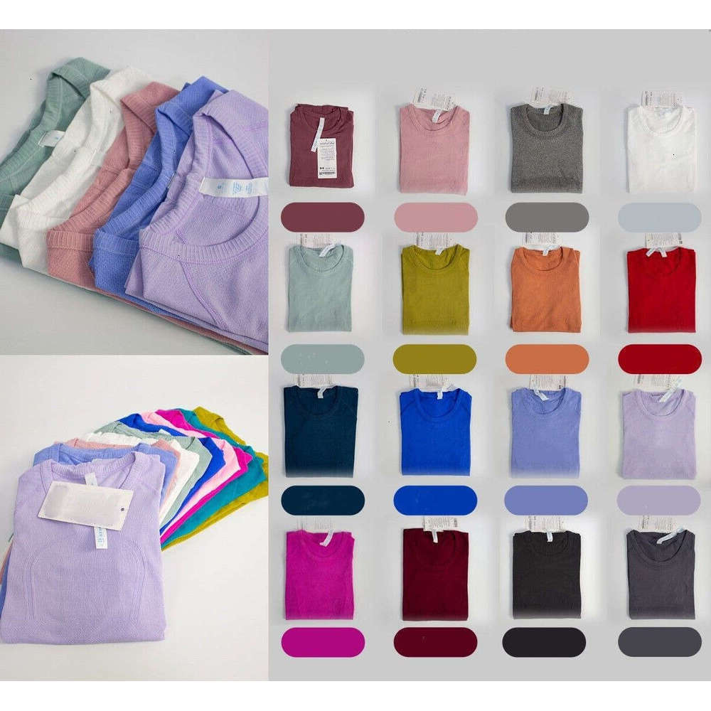 Women 5A Yoga Outfit Long Sleeve luluity lemonitys shirt Solid Color Nude Sports Shaping Waist Tight luluity lemonitys sets T-Shirt luluity lemonitys leggings