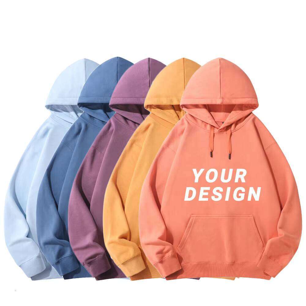 450 Gsm French Terry Cotton with Logo Print Embroidery Blank Men's Heavyweight Hoodie
