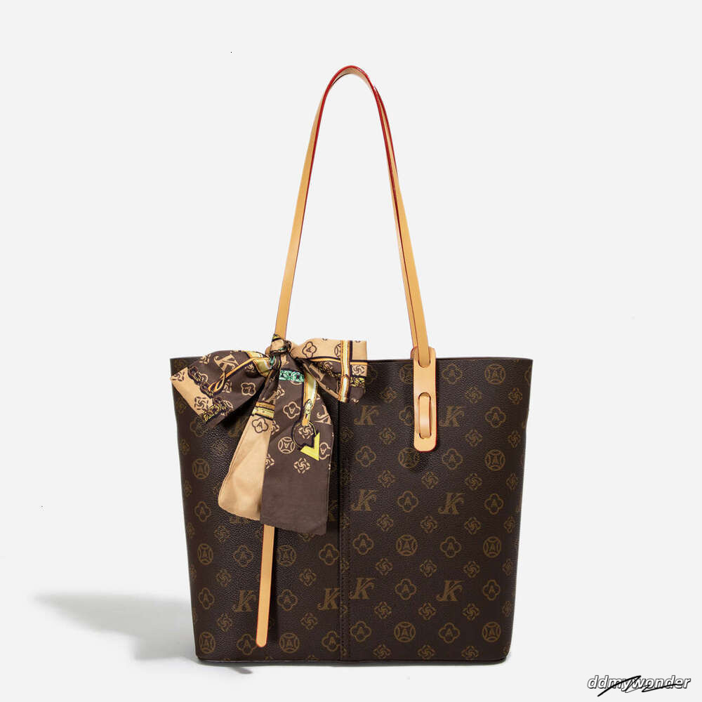 New Tote - Unisex Scarf Print Shoulder Bag, Large PVC Work Bag With Dual Straps (29X28cm, 1200G) ddmywonder ddmywonder