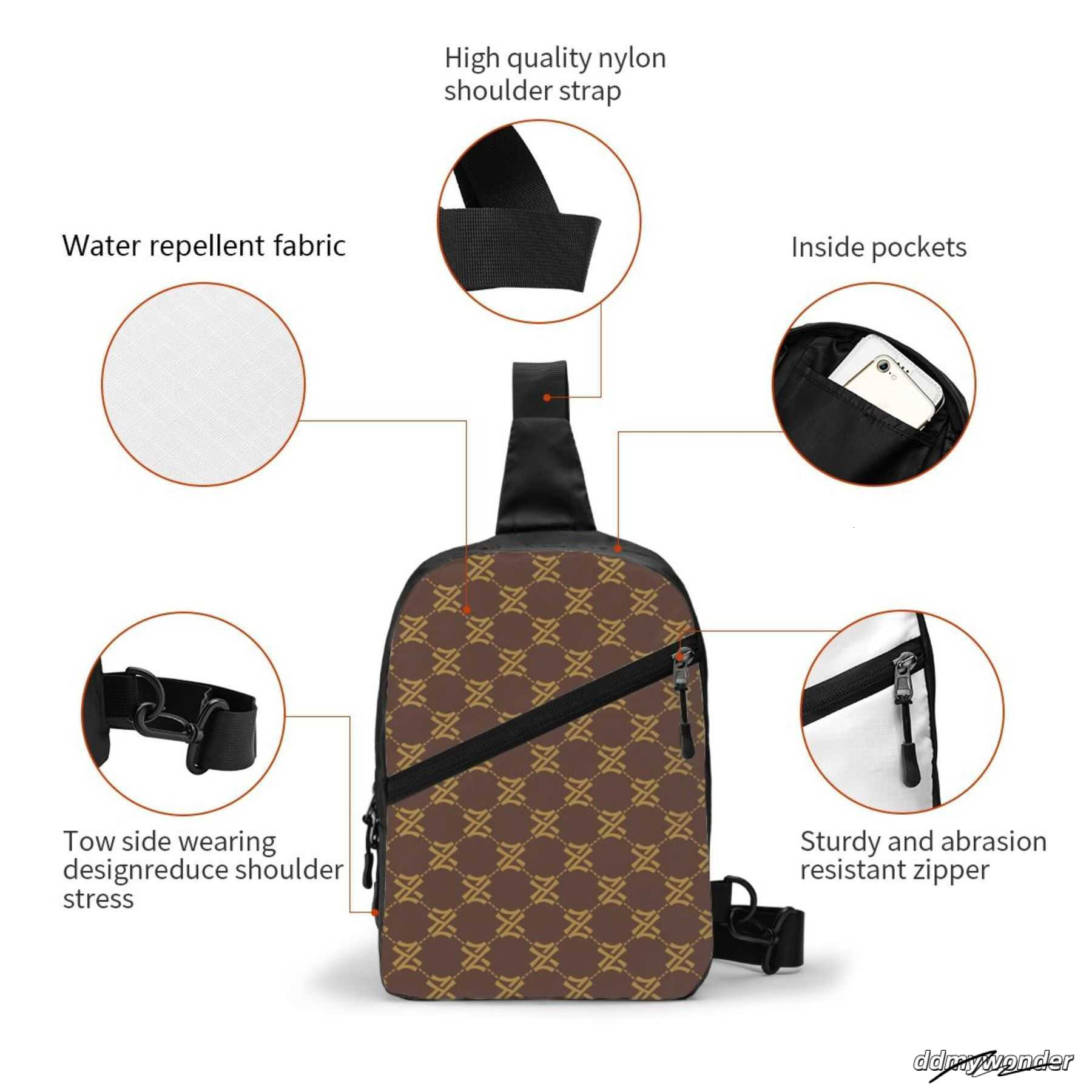 NXY Designer Men Cross Body Sling Shoulder Bag Zip Pocket Backpack Mens Womens Crossbody Chest Pack Purse ddmywonder