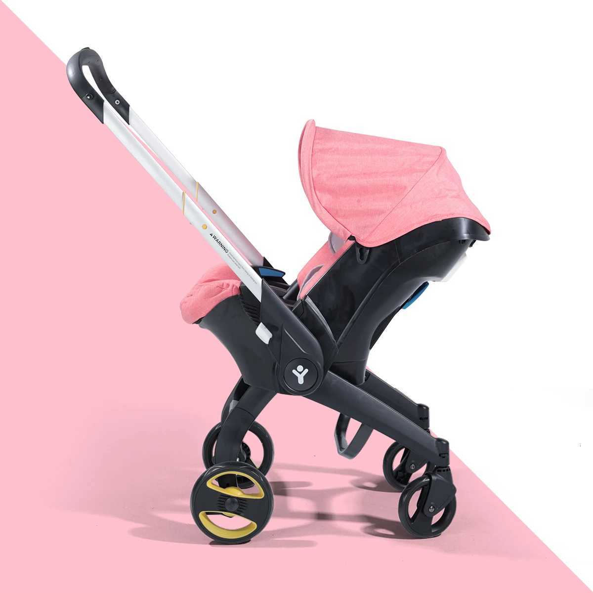 Portable baby stroller bidirectional push foldable metal frame adjustable sunshade roof W250910