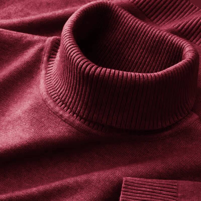 New Mens Knitted Sweaters Solid Color Turtleneck Breathable Pullovers Warm Outdoor Basic Streetwear autumn Business Tops dongdumaoyi