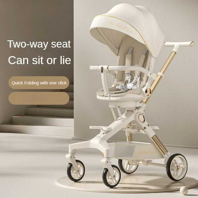 Foldable High Landscape Twoway Trolley Multifunctional Travel Stroller Lightweight Stroller Adjustable Push Rod W250910