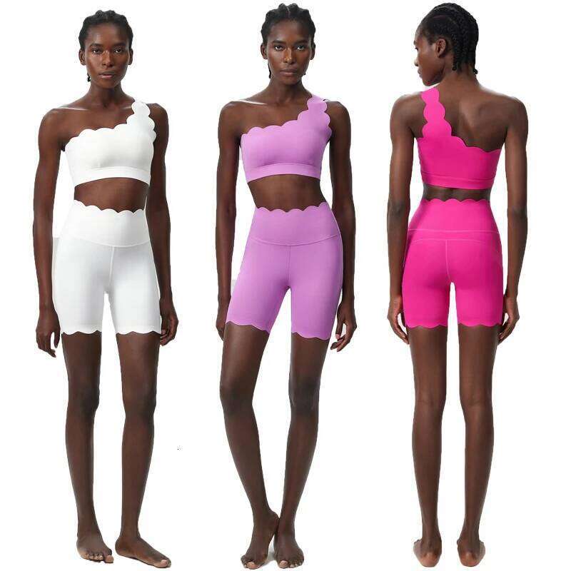 Women Summer Short Sportswear Solid Color Two Pieces Fiess Yoga Set Breathable Quick Dry Running Suit Female Workout Clothes