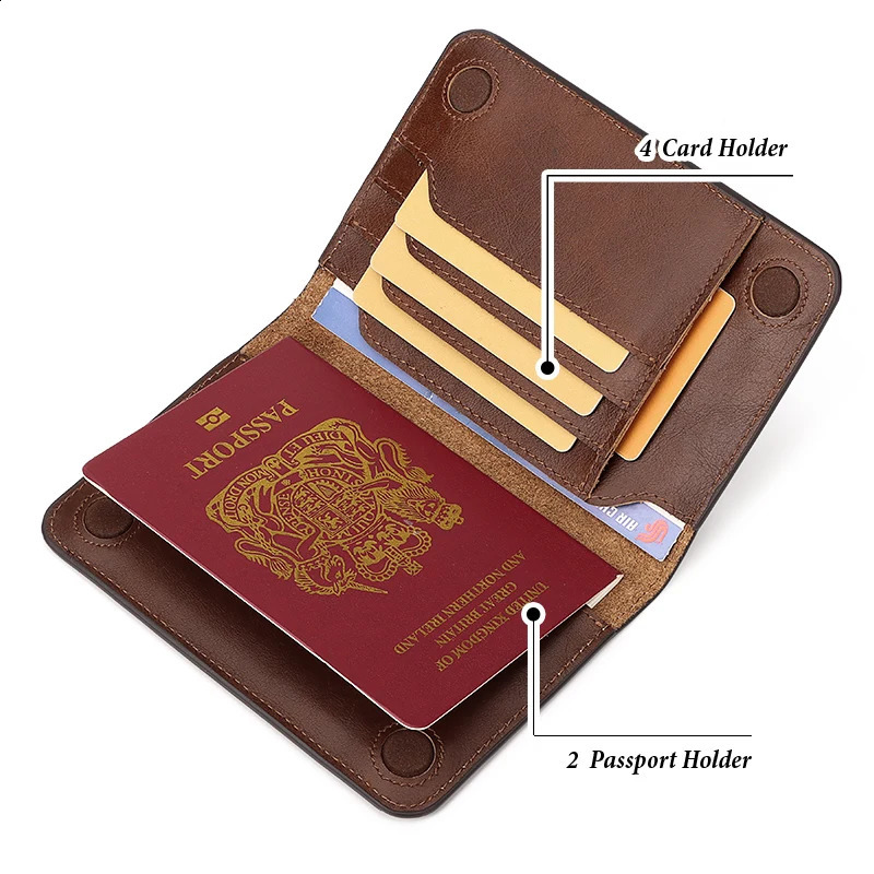 Genuine Leather Passport Holder Cover Wallet Travel Essentials RFID Credit Card Holder Men Women International Travel Accessorie250906