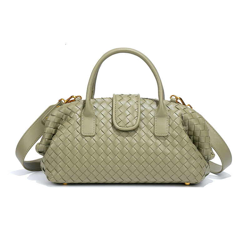 New Women's Woven Handbag High-end Crossbody Clip Horizontal Shell Classic Fashion Boston Bag