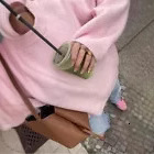 2025 new round neck pink design long sleeved knitted sweater for women's designer casual pullover