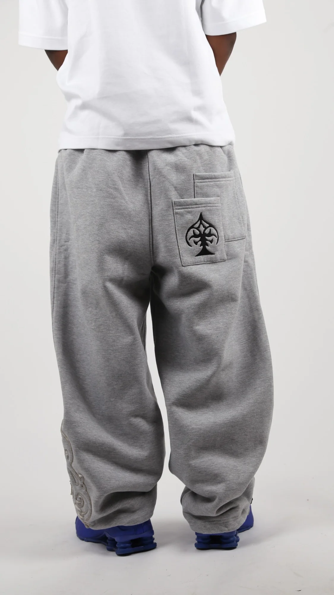Y2k Poker Embroidered Double Waist Jogging Pants Gothic Hip Hop Street Wear Men's and Women's Loose Fake Two Piece Sports Pants