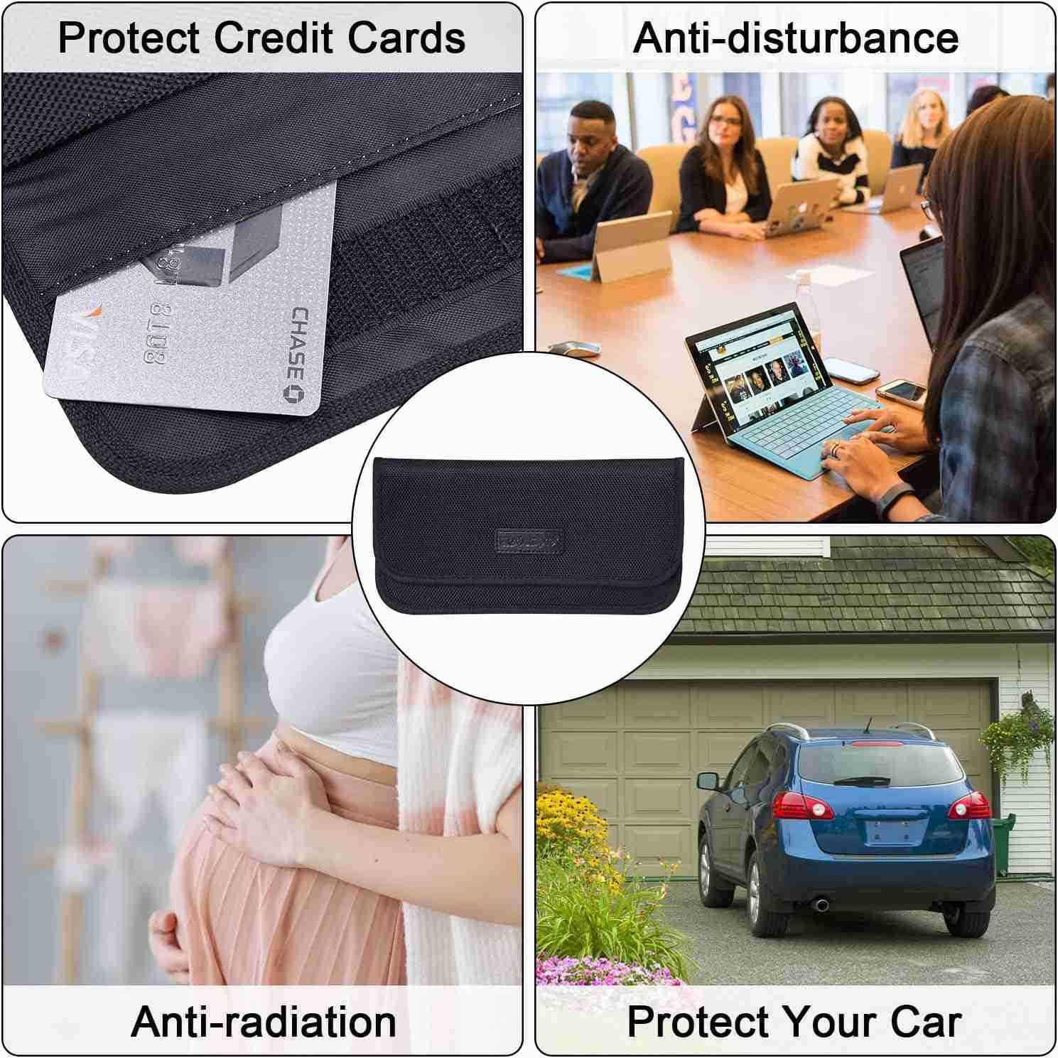 Faraday Bag RFID Signal Blocking Bag Shielding Pouch Wallet Case for Cell Phone Privacy Protection and Car Key FOB Z250910