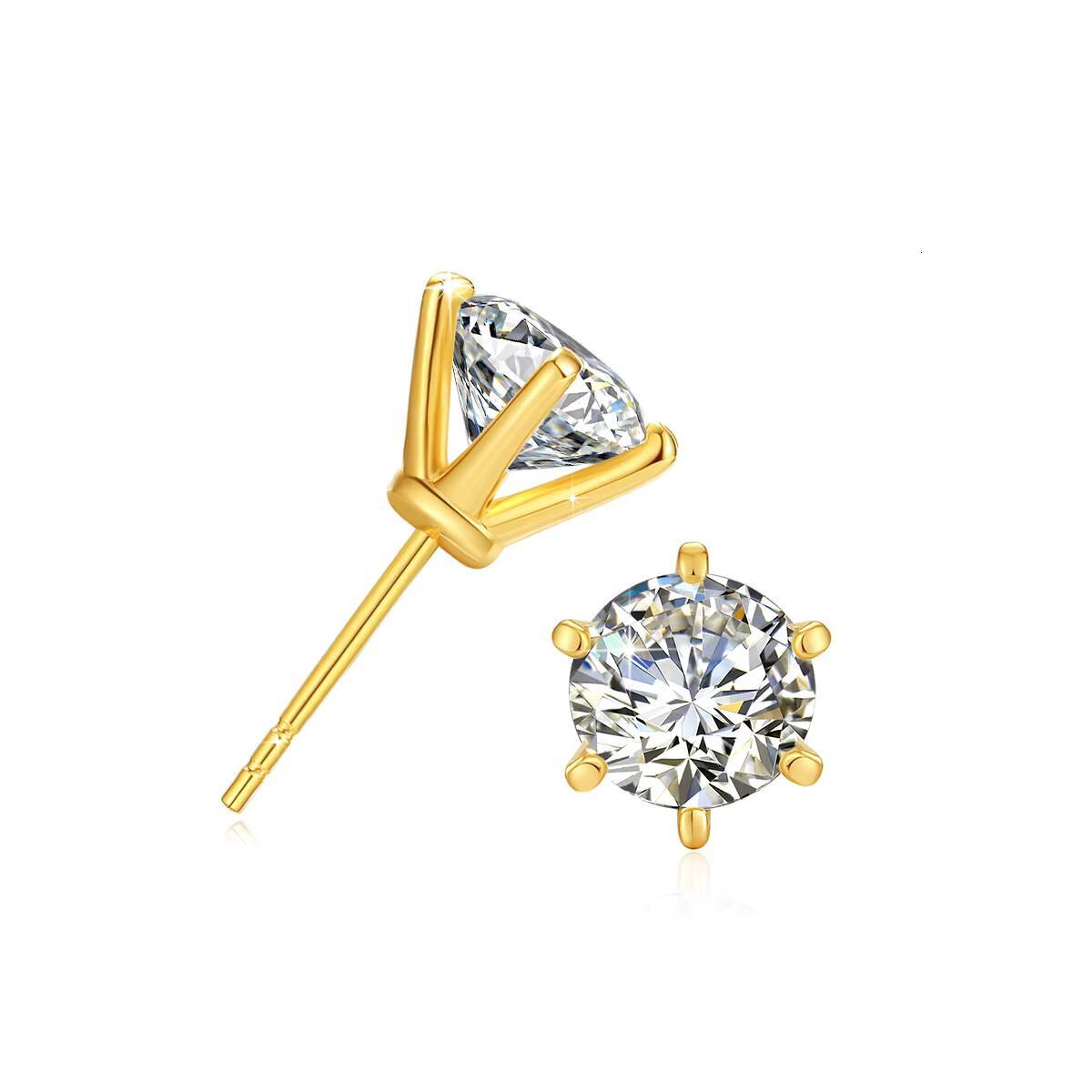 Fine Jewellery Earrings 03ct 05ct 1ct 2ct Moissanite Diamond Woman Gift Engagement 6 Claws Hollow 18K Gold Earrings