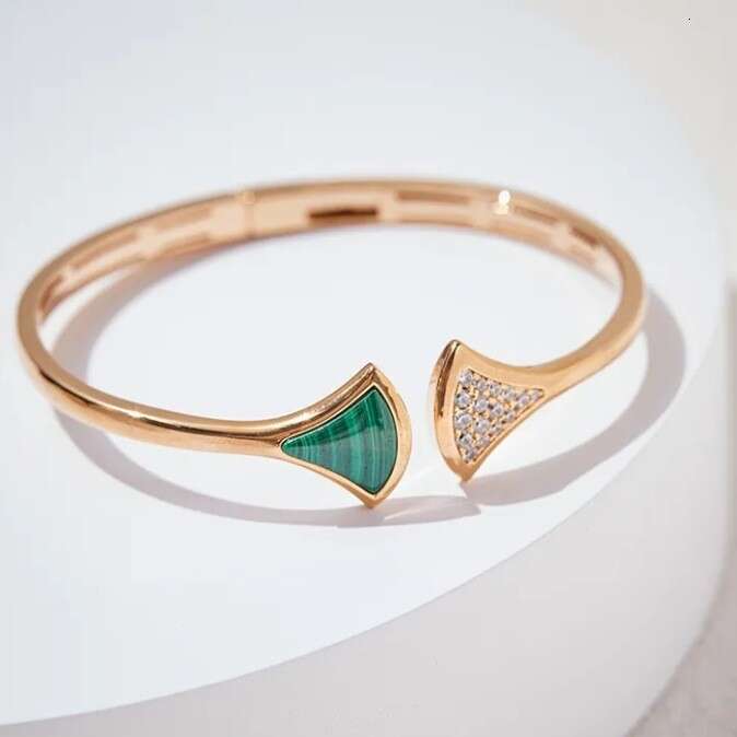 High-Value Natural White Mother-of-Pearl Malachite Fan-Shaped Light Elegant Fan Fashionable OL Niche Bracelet