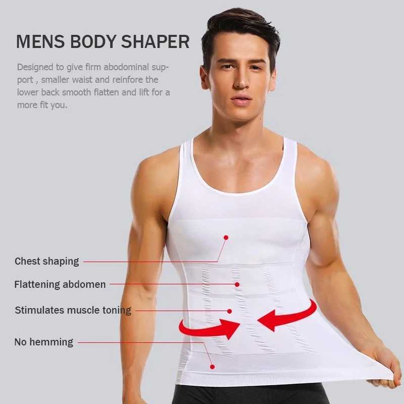 Mens Slimming Shaper Vest Elastic Body Shapewear Compression Abdominal No Sleeves Vest Breathable Fitness Sport Shaping Shirt W250910