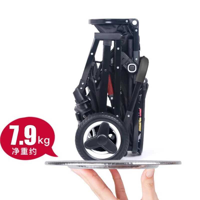 Baby Stroller Can Sit and Lie Down Lightweight Folding High Landscape Fourwheel Shock Absorption Twoway Push Newborn Stroller W250910