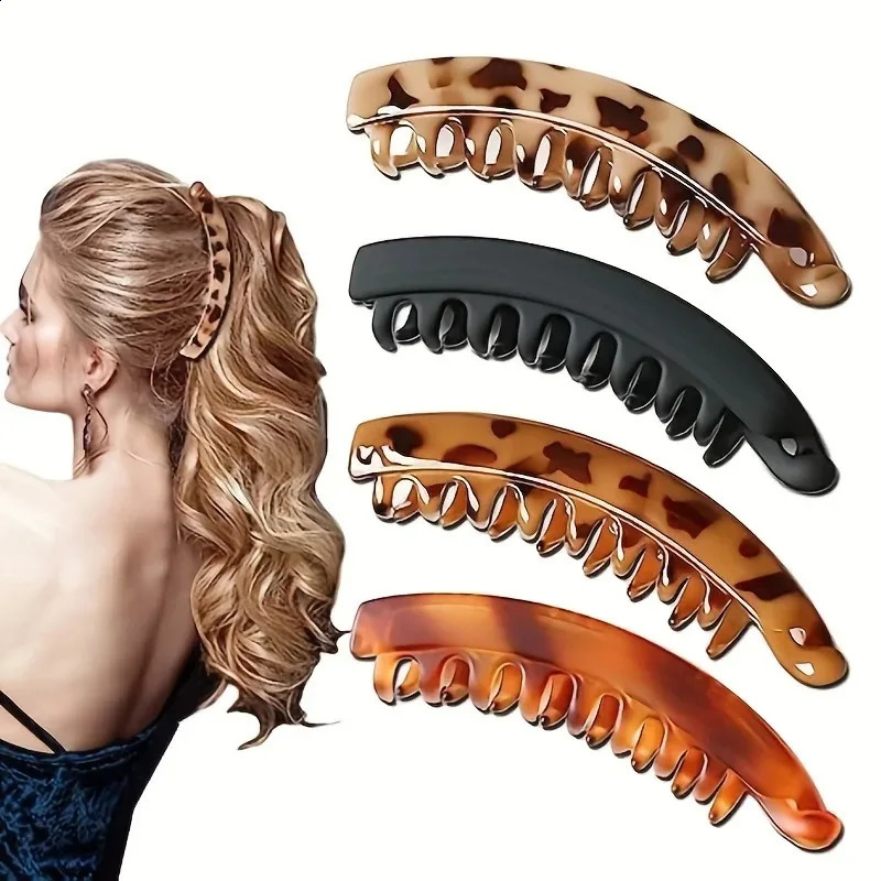 Matte Banana Hair Clip Fish Shaped Hairpin Ponytail Headband For Women Hair Accessories HairgripsTwist Clamp Barrettes Headwear 250909