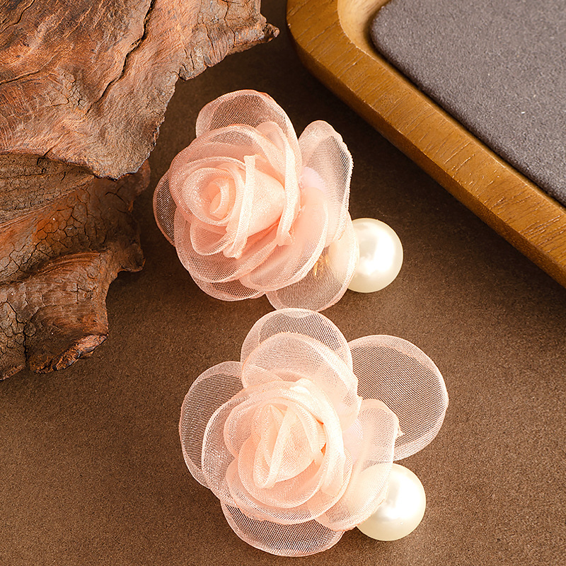 Versione Coreana Super Fairy Temperament Sweet Mesh Flower Pearl For Women Ligh…