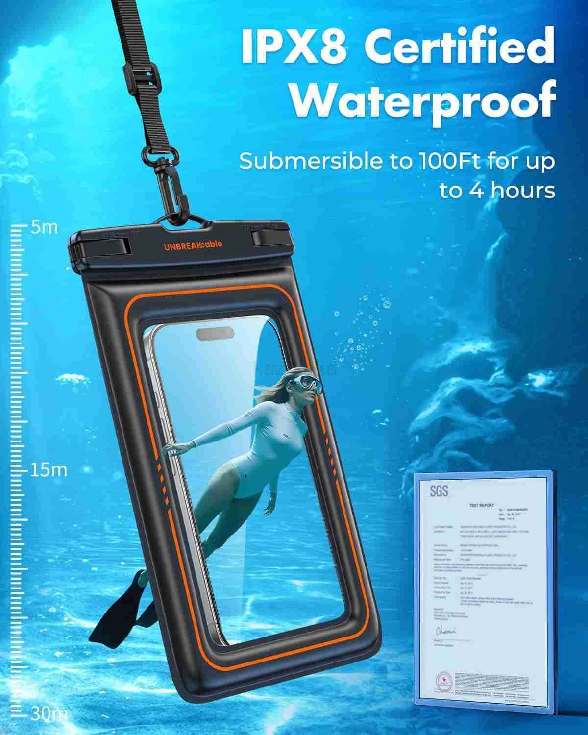 Floating Waterproof Phone Pouch 2 Pack IPX8 Waterproof Phone Case Dry Bag KayakBeachCruise Travel Essentials Water Proof Pouch for iPhone 16 15 Pro Ma