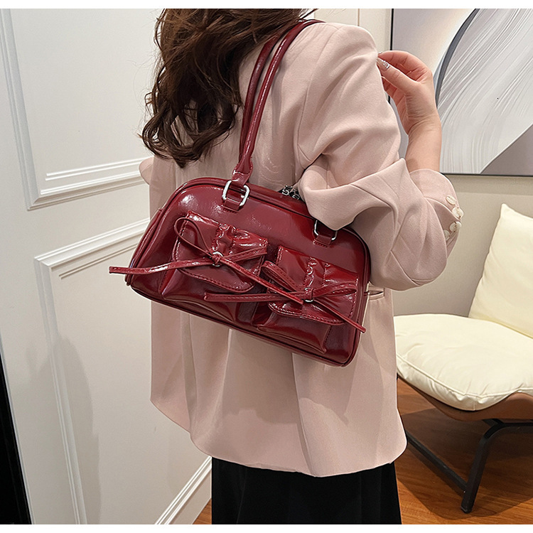 Summer New Women S Luxury Bag Bag Designer Bag Korean Style Bowknot Underarm Free Shipping Bag Niche Ballet Style Large Capacity Bowling Ball Shoulder