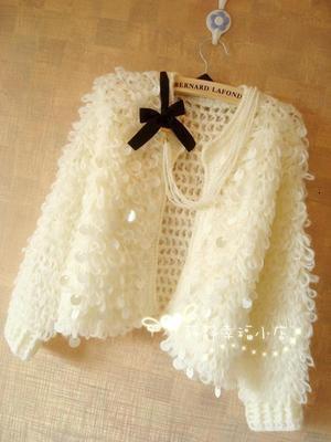 2025 autumn and winter design new women's sequined mohair designer short knitted cardigan sweater top