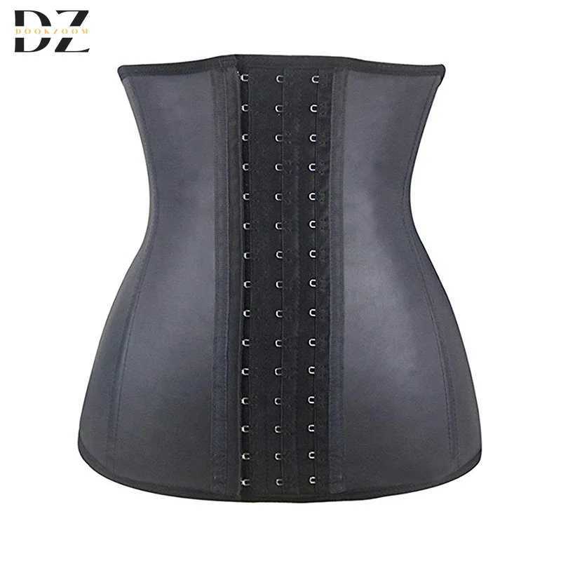 Women 9SteelBone 100 Latex Rubber Girdle Waist Corsets Hourglass Body Shaper Long Torso Waist Cincher Weight Loss W250910