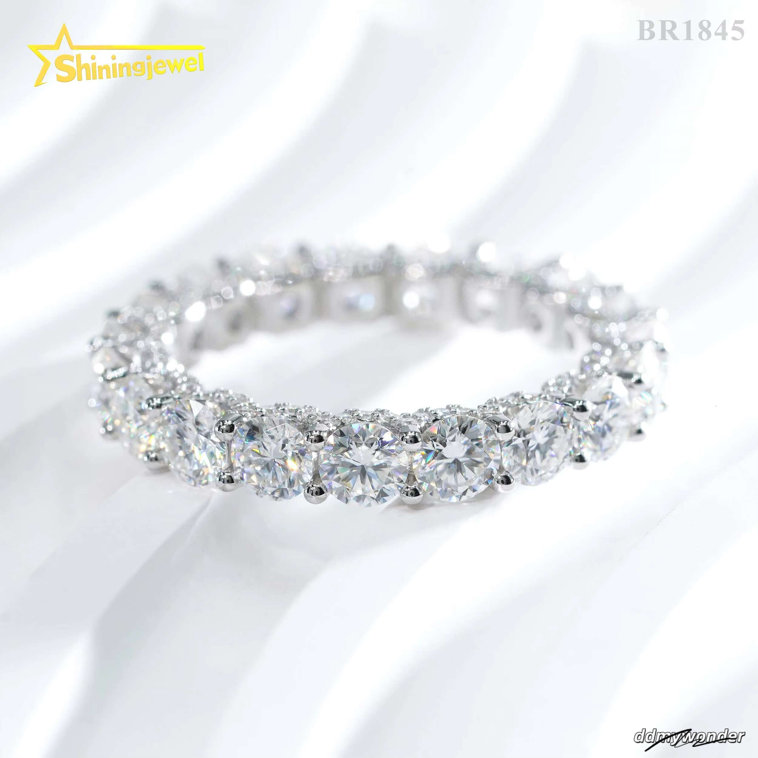 Moissanite Eternity In Sterling Sier - Iced Out Wedding Band For Women, High Quality VVS Gemstone Ring ddmywonder ddmywonder ddmywonder