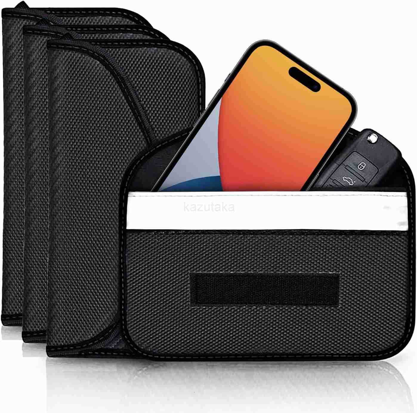4 Pack Faraday Bags for Car Keys and Cell Phone Signal Blocking Key Pouch Wallet AntiTracking Anti Theft Car Protection Cell Phone Signal Jammer WiFiG