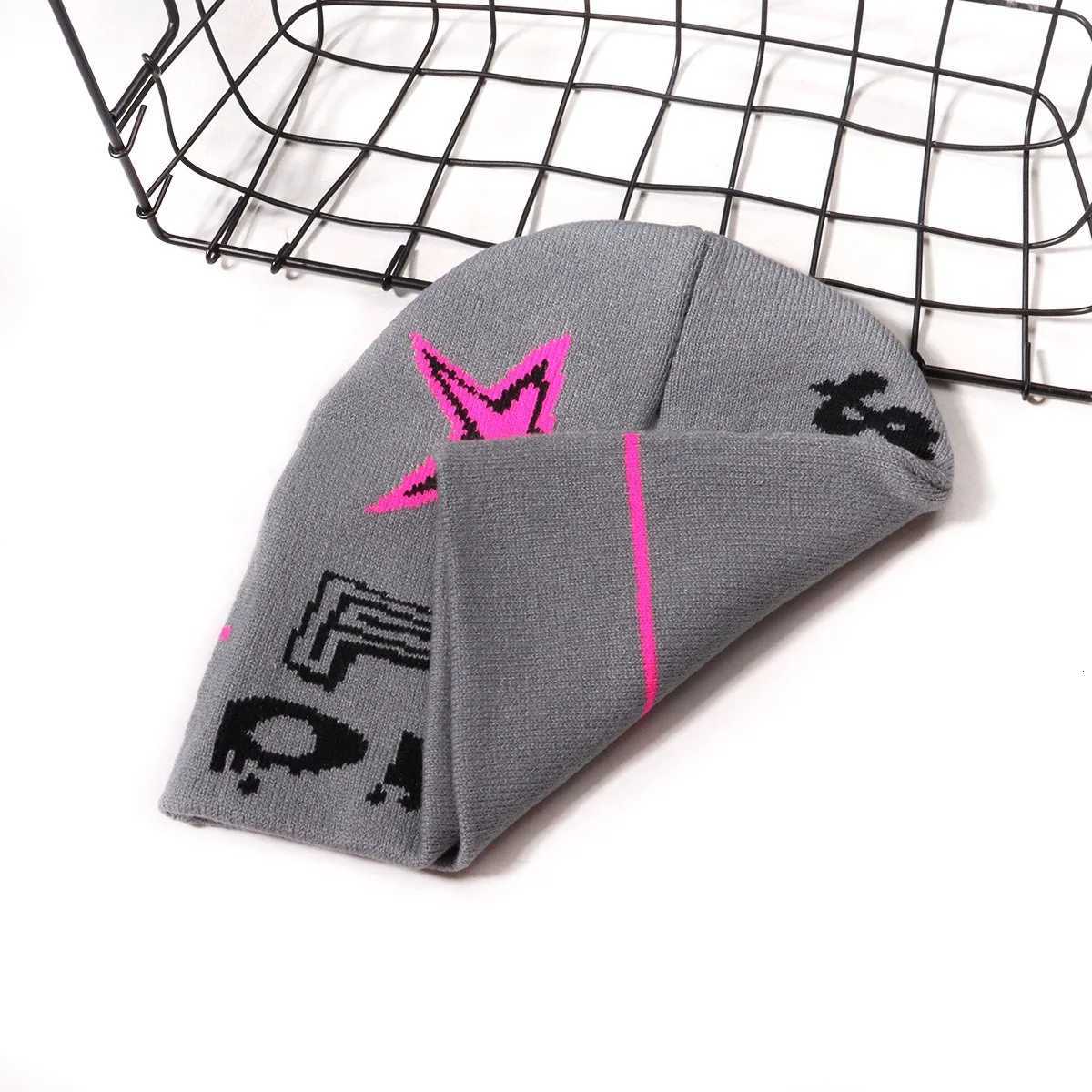 Fashion y2k street hiphop jacquard knitted hat personali fashion trend autumn and winter cold proof warm beaniest G250910