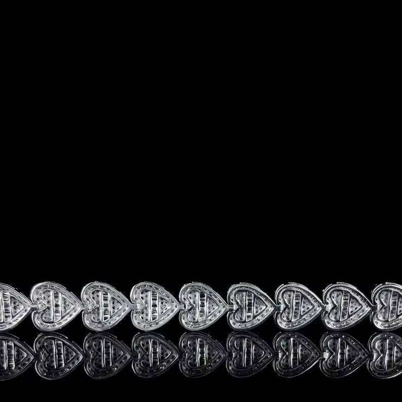 iced out heart shape moissanite dia bracelet hip hop jewellery Gift For Her