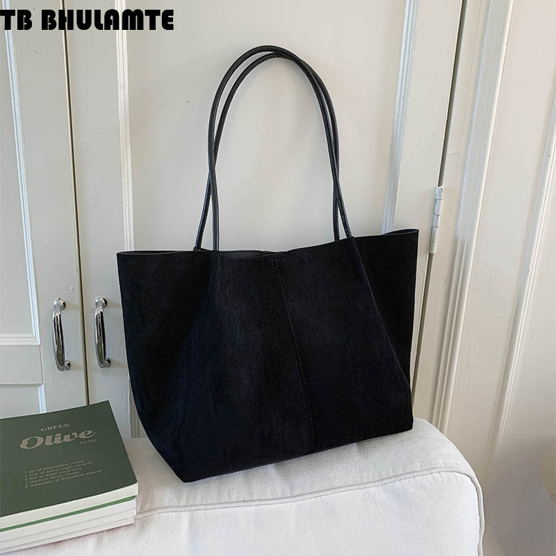 Free Shipping Designer Bag Simple Suede Tote Bag For Women 2025 Autumn Luxury Bag Winter New Velvet Mother-daughter Bag Large Capacity Handbag Shoulde