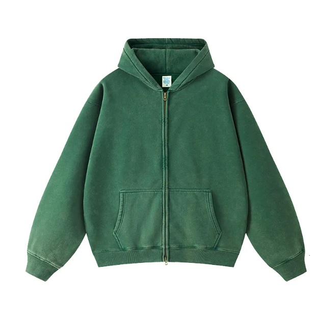 Men's Hoodies Sweatshirts Wholesale streetwear heavyweight oversized vintage acid wash mens hoodie no string zip up 3e