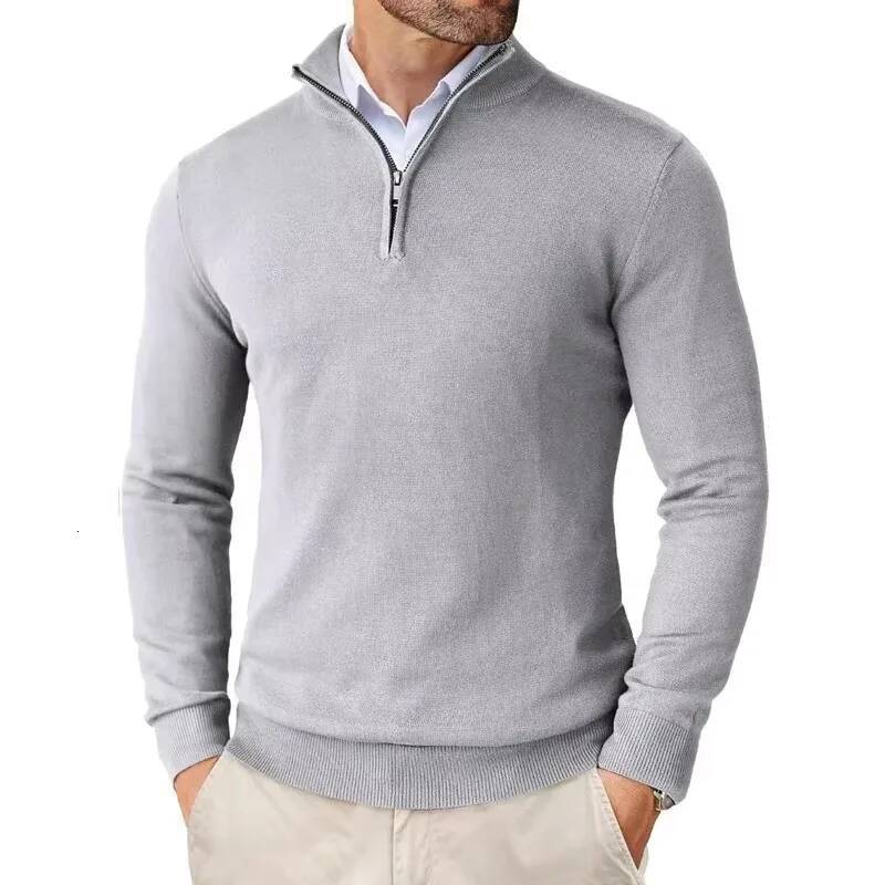 Men's Quarter Zip Up Sweaters Slim Fit Lightweight Pullover Outdoor Mock Neck Tops Half Turtleneck Knitted Streetwear dongdumaoyi