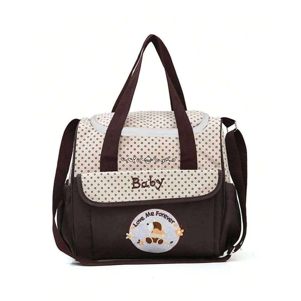 Fashionable printed cartoon multifunctional one shoulder mommy Portable lightweight diagonal diaper bag