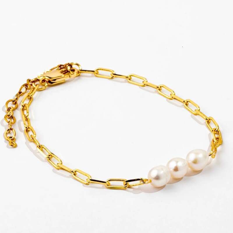 Unique Design Pearl Stainless Steel gold Chain Multiple Pearls Light High-End Feel Jewelry Bracelet